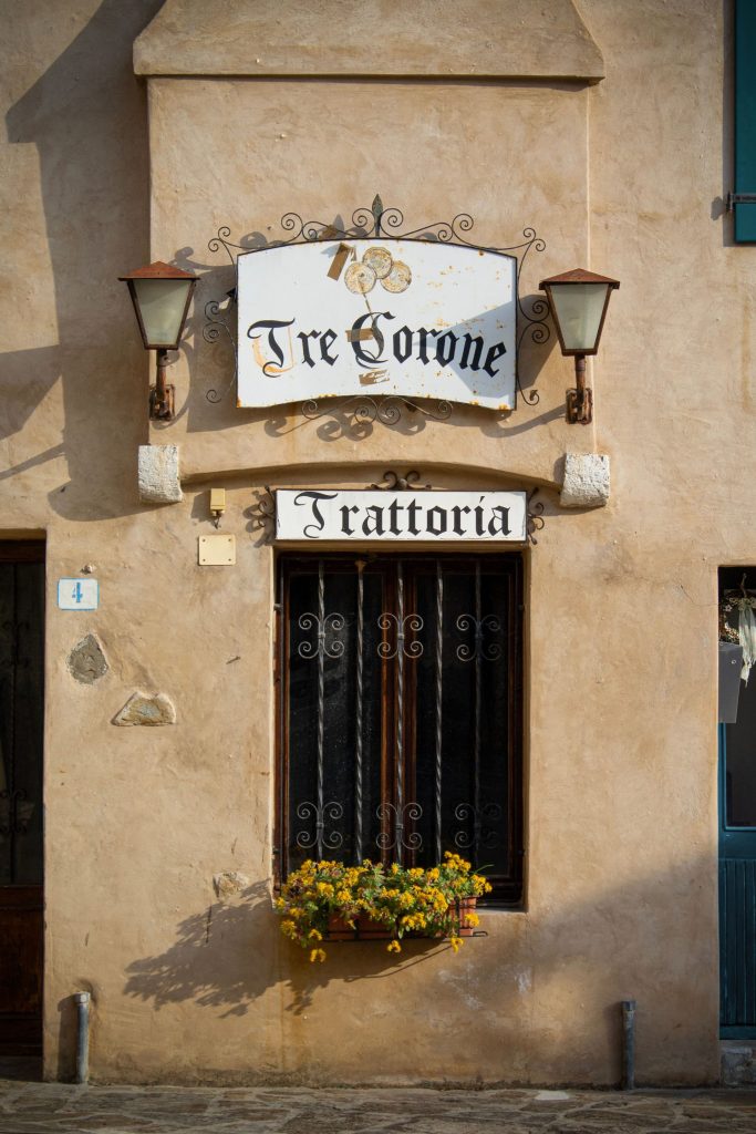 Close-up of Roman pasta and seasonal Italian food in a Rome restaurant