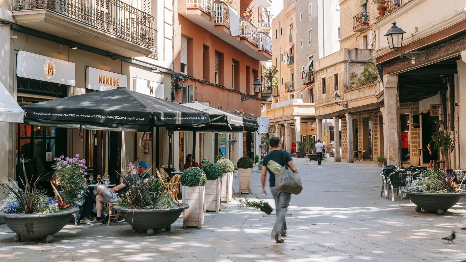 A narrow street in the El Born district of Barcelona