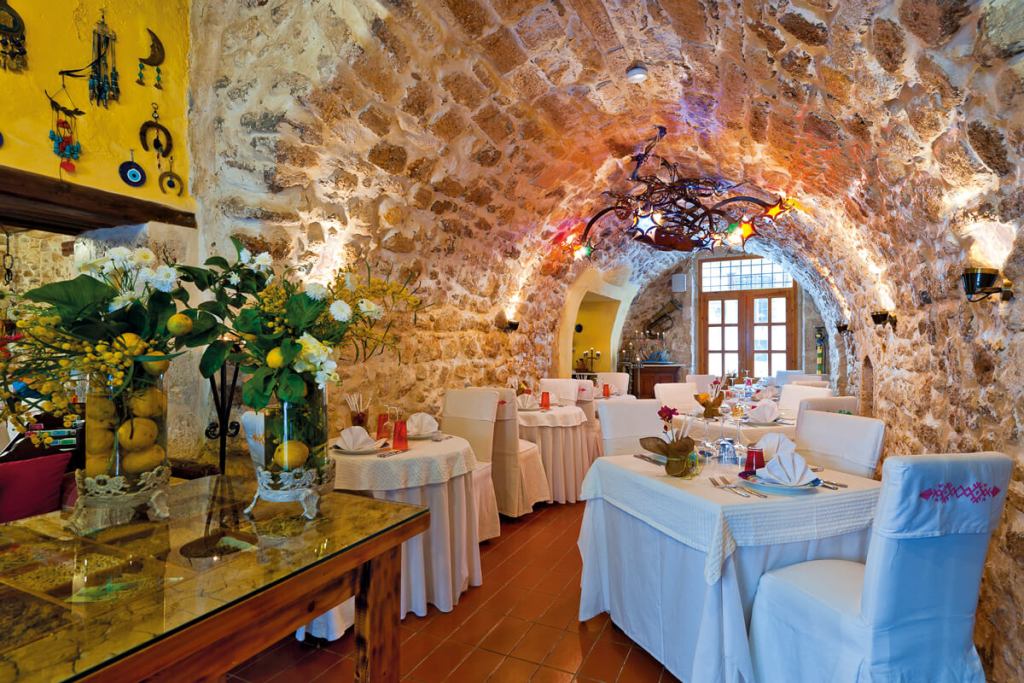 Avli restaurant interior, Venetian mansion in Rethymno