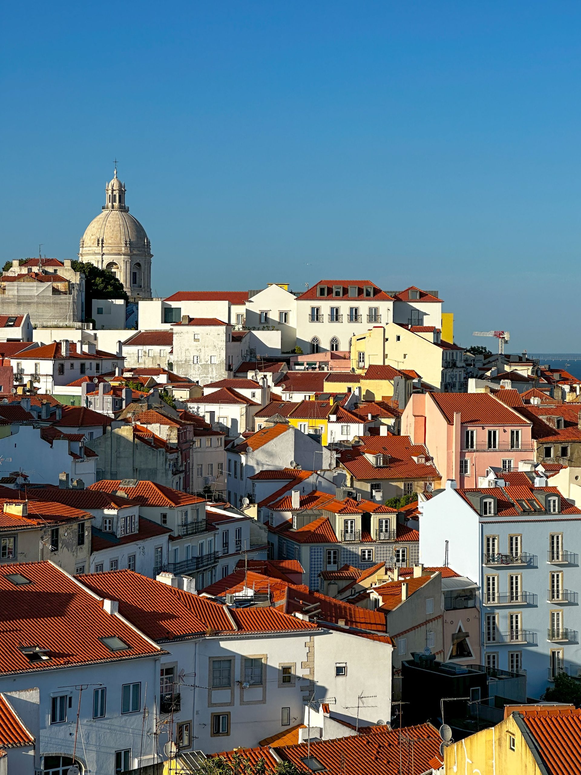 Terracotta rooftops of Alfama below the castle