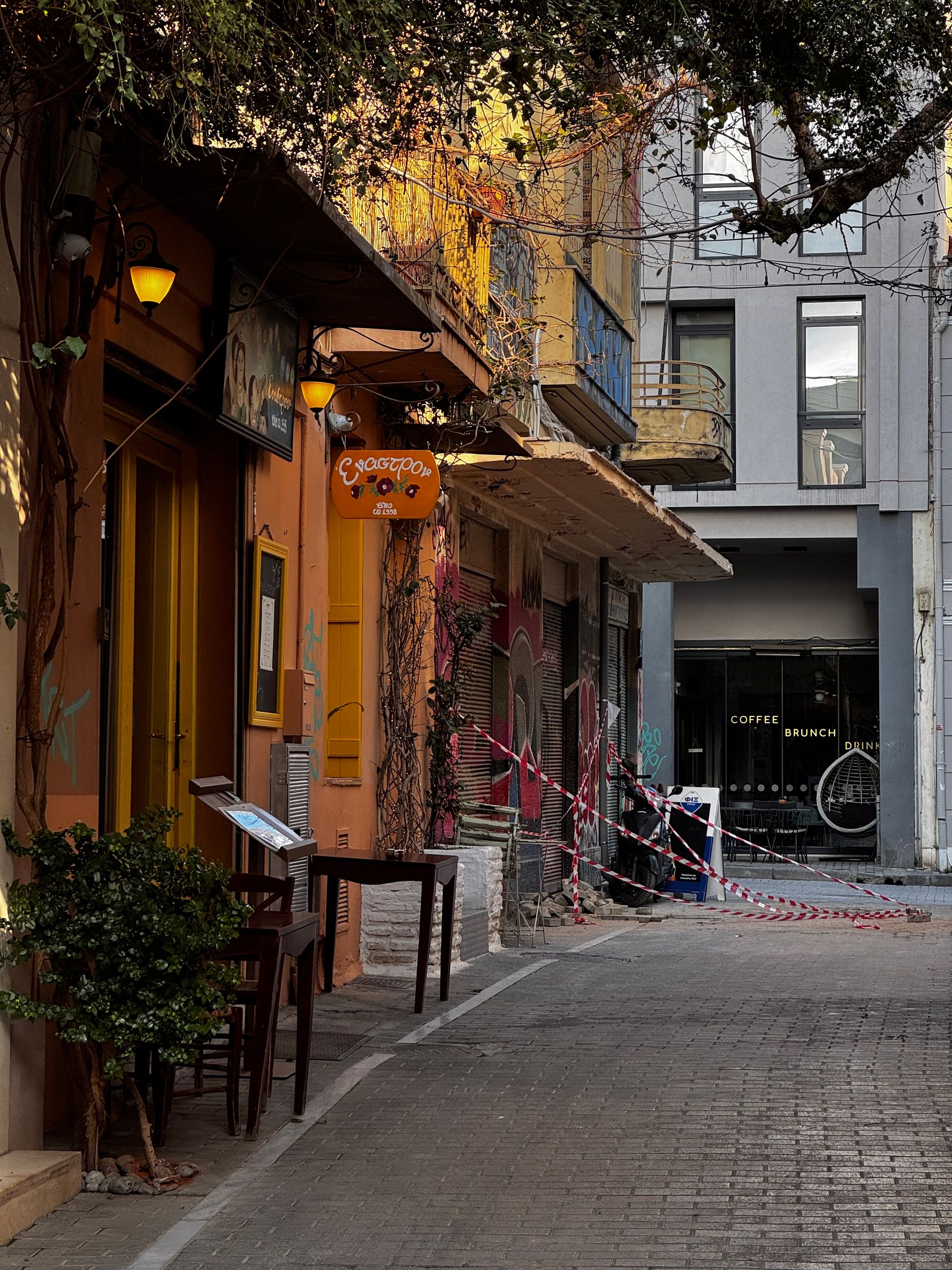 Thissio: the quiet version of the same ten-minute walk.