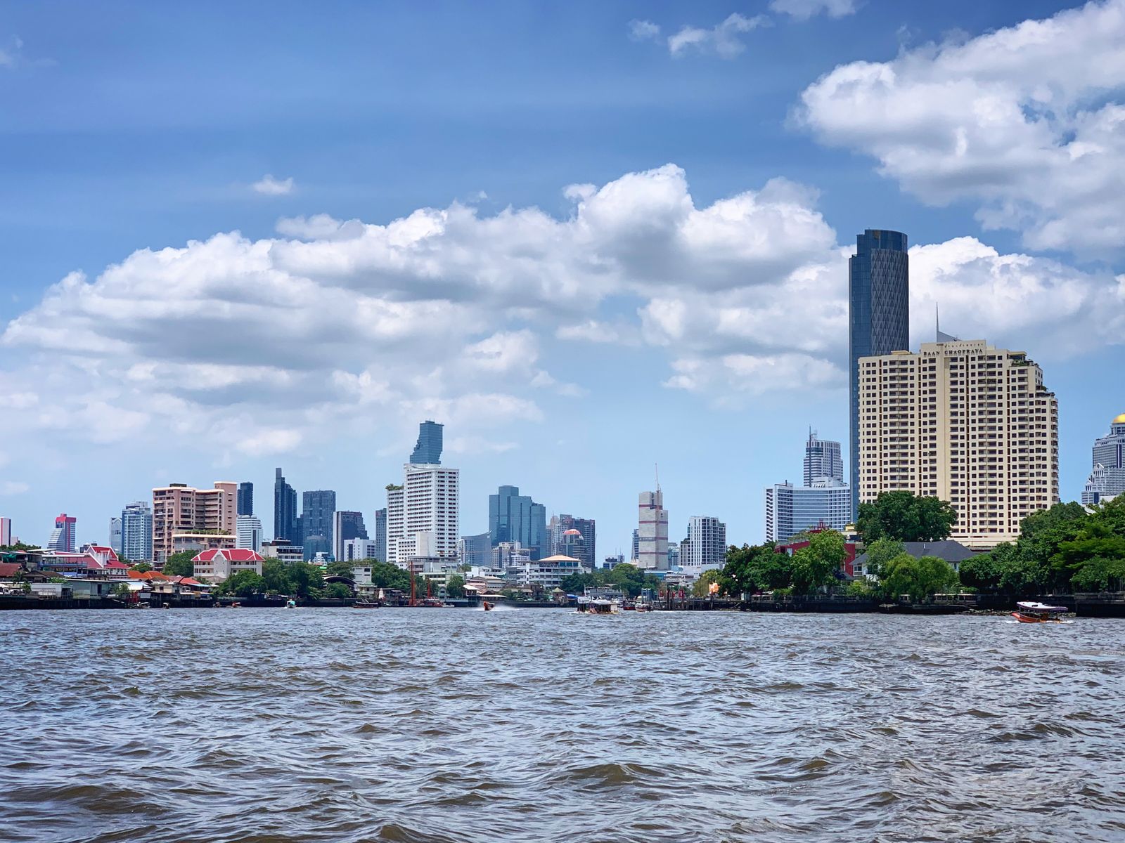 Where to stay in Bangkok: the skyline along the Chao Phraya River