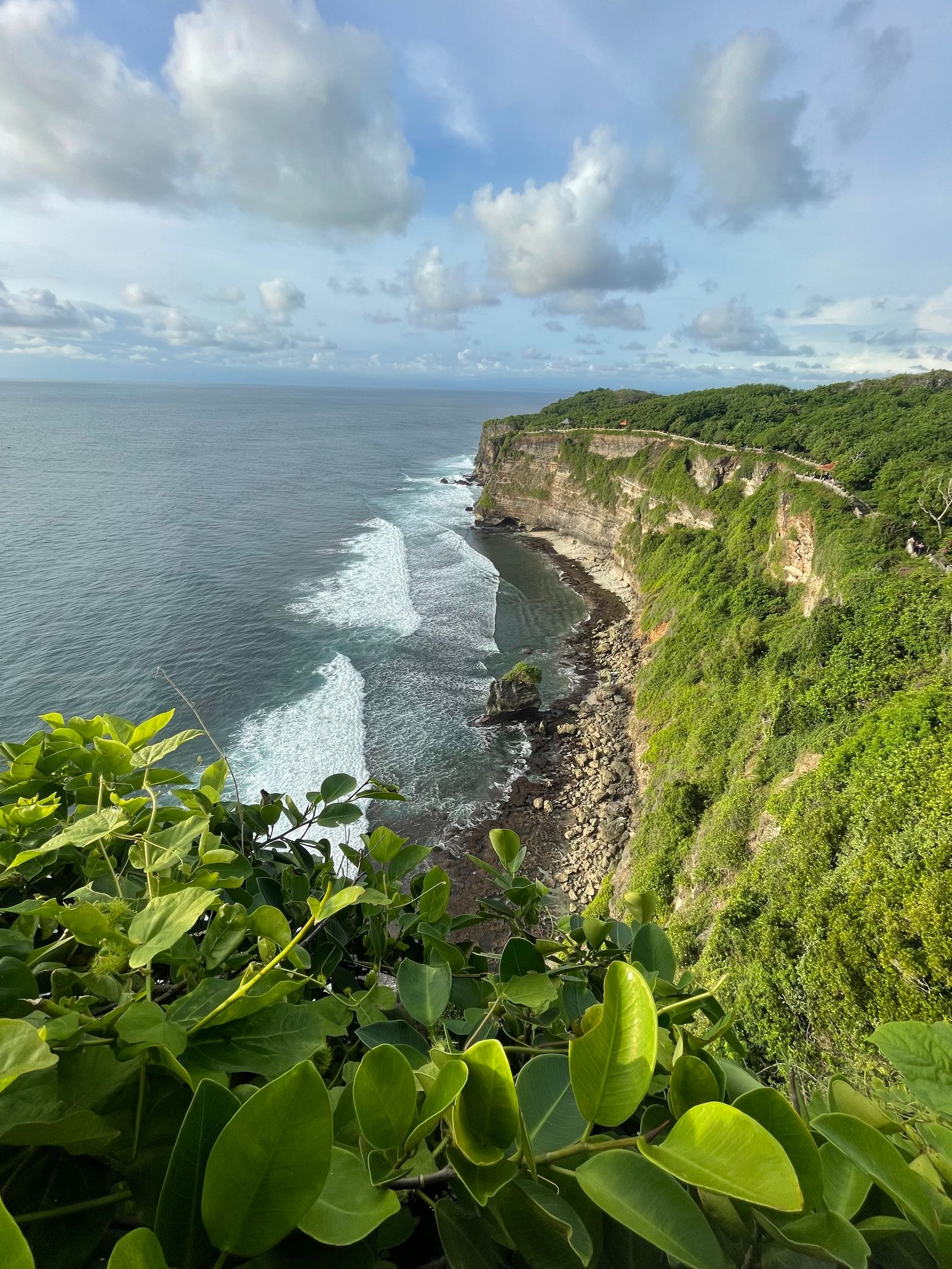 The Uluwatu cliffs overlooking the ocean in Bali