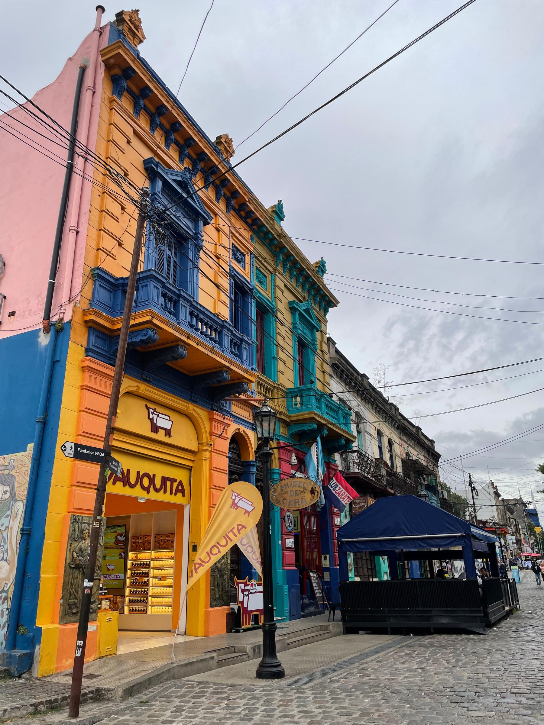 A colourful street scene at Caminito in La Boca, Buenos Aires