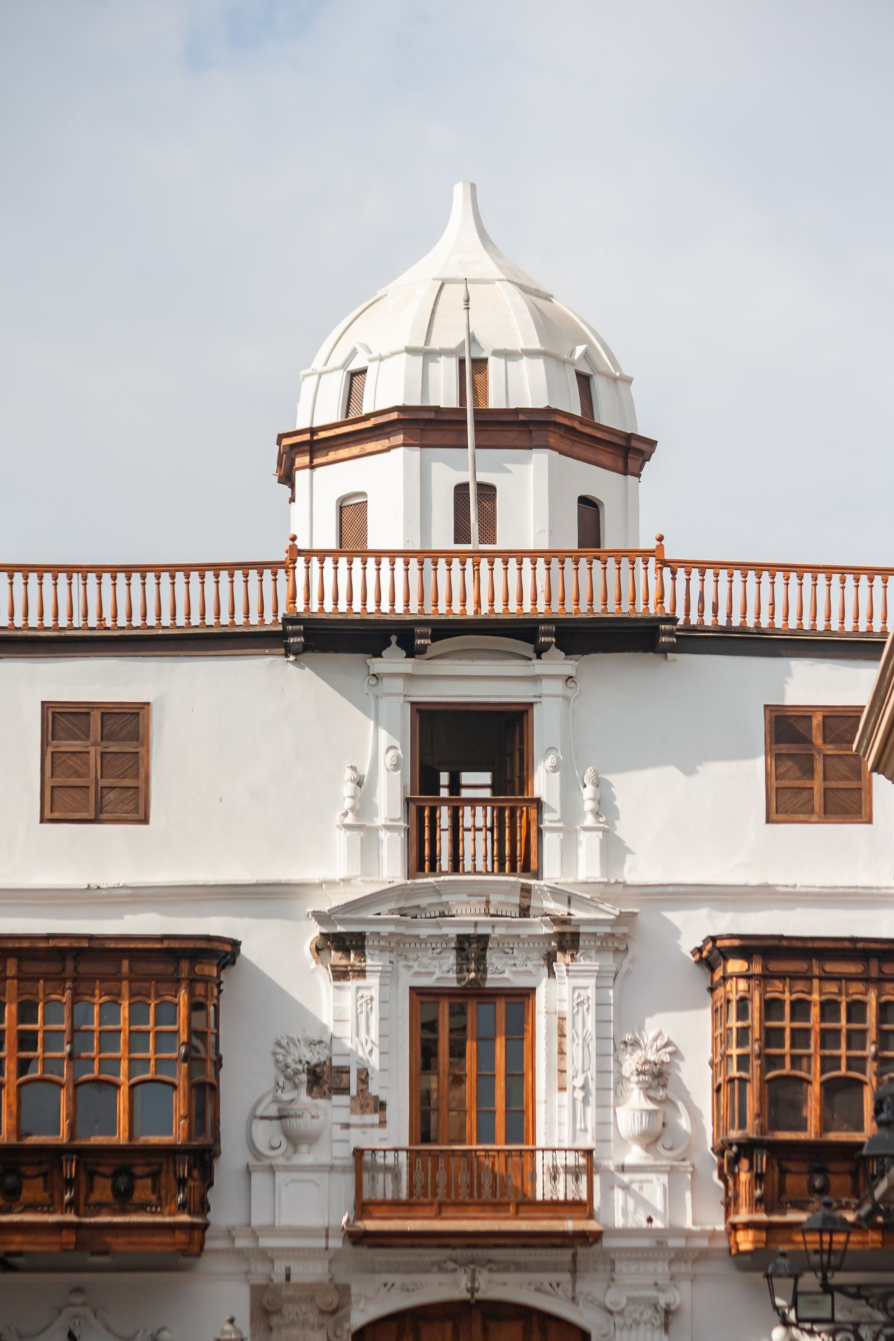 Colonial architecture in Callao, Lima, in afternoon light