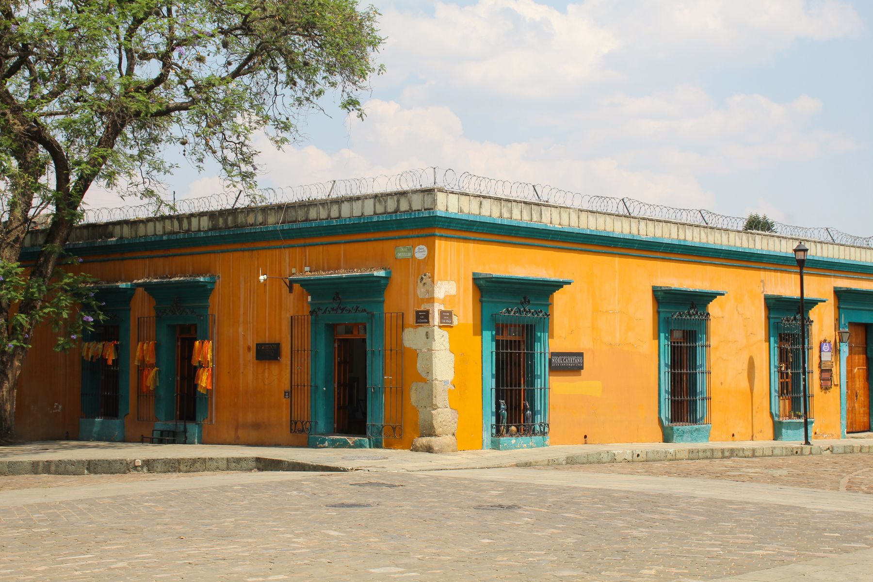 A colourful colonial-style building in Oaxaca City