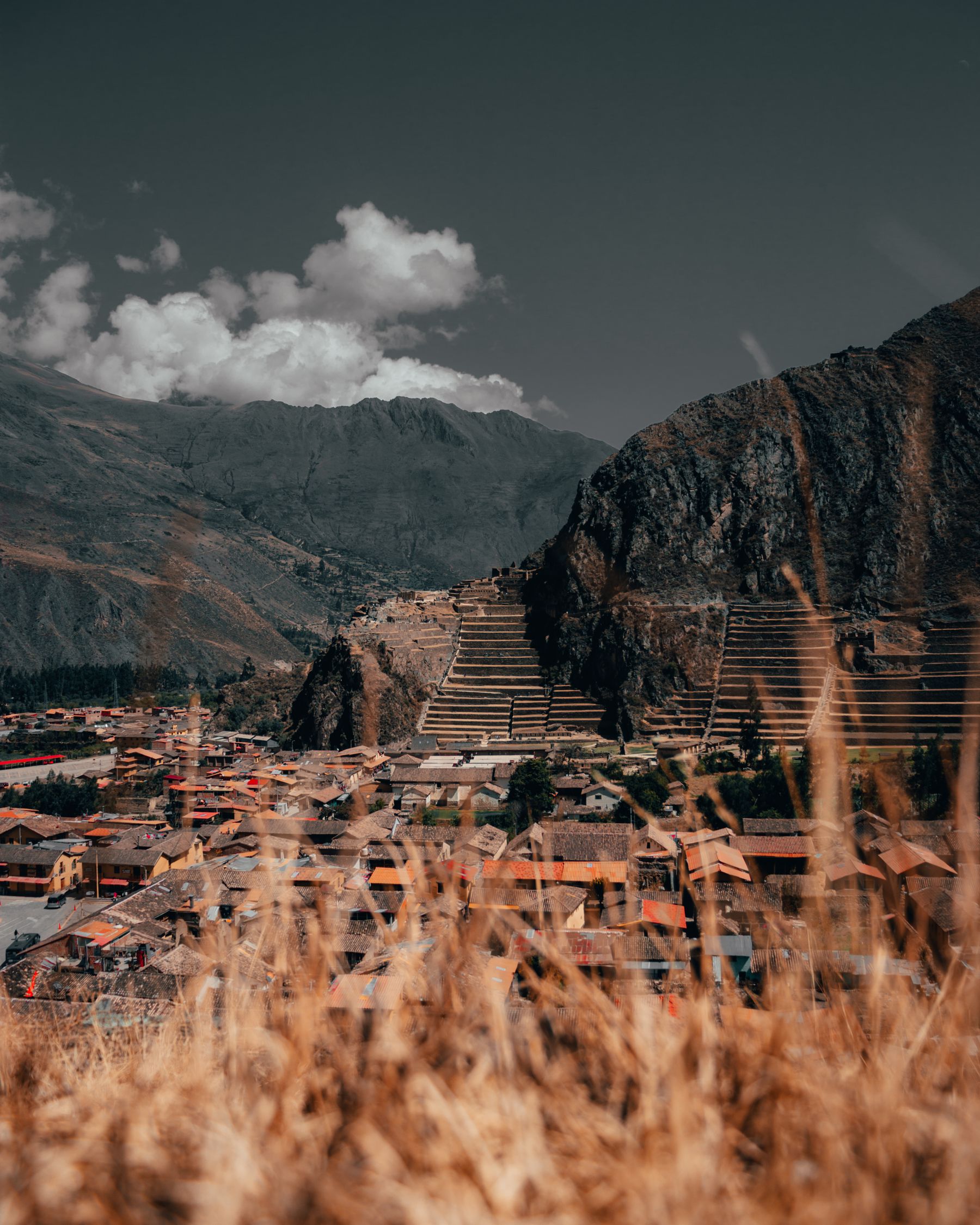 The archaeological site of Ollantaytambo in the Sacred Valley of Peru