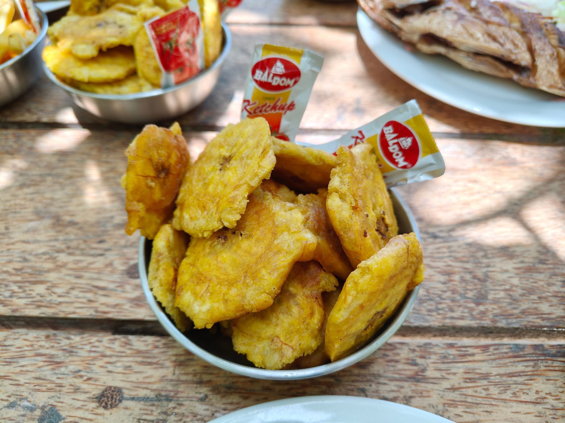 Fried plantain chips served in Samana, Dominican Republic